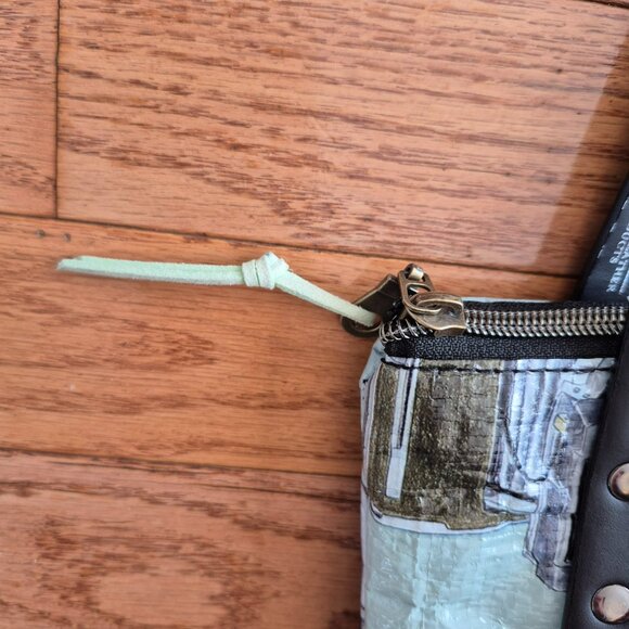 Retro Camera Print Leather Tote Bag Small OOAK One of a Kind Graphic Print - Picture 7 of 13